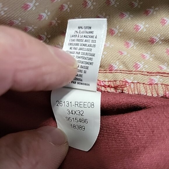 Bonobos Men's Pants Size 34x32 Mauve Slim Straight Leg Chinos NWT - Picture 8 of 11